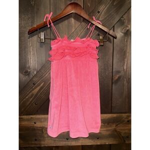 Ralph Lauren Girls Sz 5 Pink Ruffle Terry Cloth Swim‎ Cover Up Dress